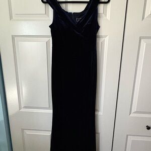 BECCA Black Velvet Maxi Dress with V-Neck